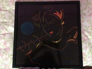 Black Wooden Framed Krishna Artwork