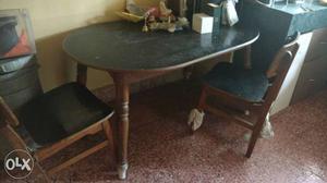 Black Wooden Table With four Chairs