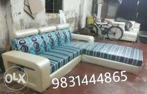 Blue And White Sectional Sofa