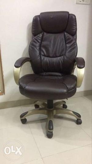 Brown Leather Padded Office Chair