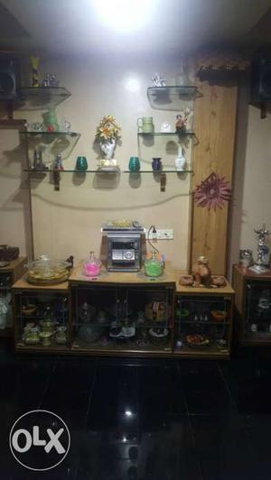 Brown Wooden Display Cabinets