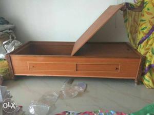 Brown Wooden Lift Up Storage Bed