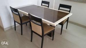 Dining table 4 seats with lamination top polish