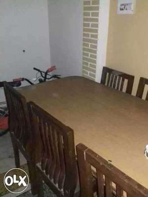Dinning table with 6 chair without sit waterproof