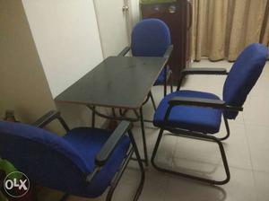 Foldable table with 3 chairs