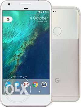 Google pixel, silver, 128 GB. 2 Months old with
