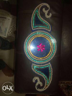 Green, Blue, And Pink Beaded Wall Decor