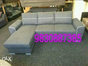 Grey 3-cushion Sectional Sofa