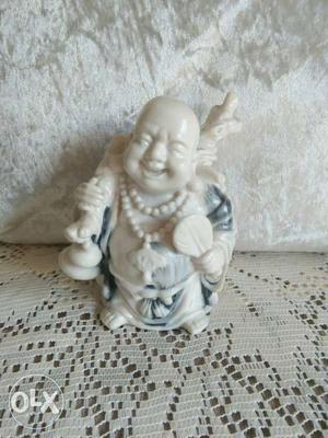 Hotei White Ceramic Figurine