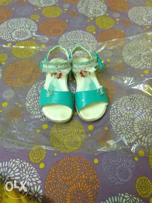 Pair Of Green And White Sandal