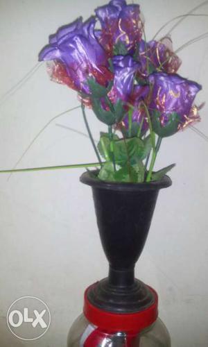 Purple Artificial Flower In Vase Decor