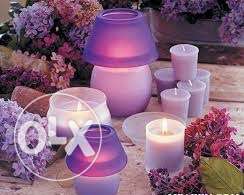 Purple Candles And Lamp