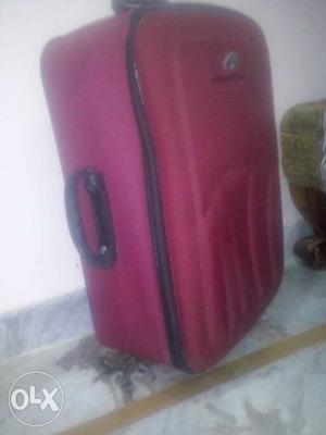 Red Suede Soft Case Luggage