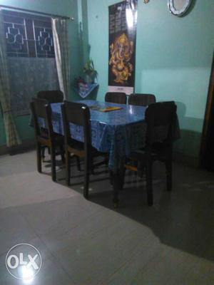 Six seater dinning table...good quality wood...