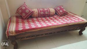Solid wooden dewaan with mattresses