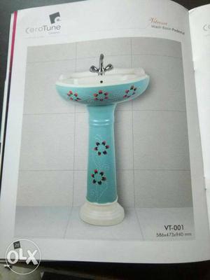 Teal And White Ceramic Pedestal Sink Brochure