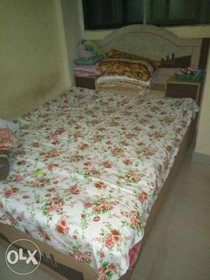 White Pink And Green Floral Bed Set