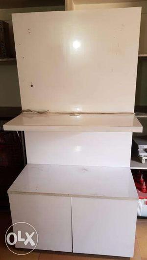 White colour TV Cabinet with storage for household items