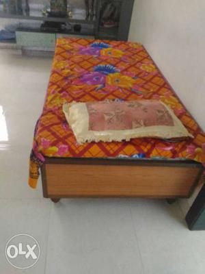 Wooden Bed with Storage