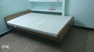 Wooden Double Cot and Almost new Finesse Matress