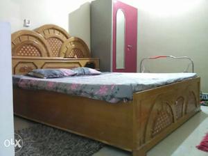 Wooden double bed and dressing table