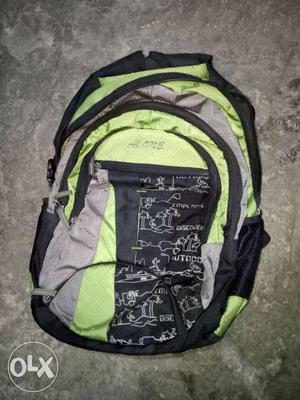 Green, Gray, And Black Backpack