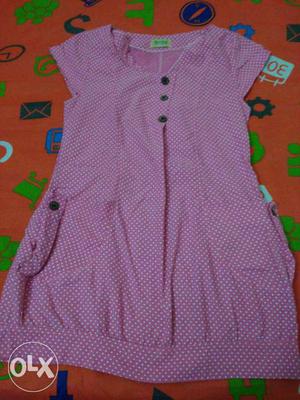 Pink short polka dot LBD dress