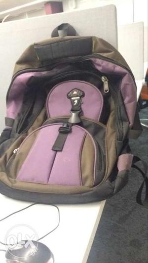 Purple, Brown And Black Backpack