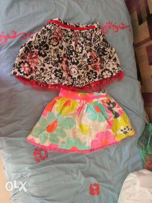 Twp Floral Mini Skirts
