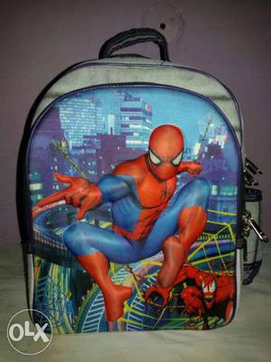 White And Blue Spider-Man Backpack