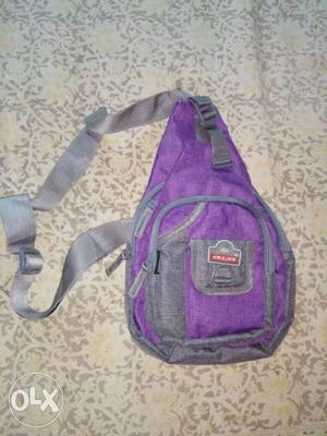 1 week old totaly new Purple Grey Sling Bag for outing