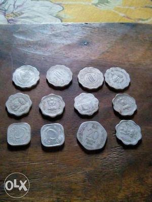 12 Indian Silver Coins