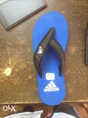 Black And Blue Adidas Flip-flops