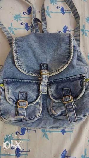 Blue Denim Backpack