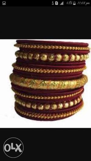 Red And Gold Bangle Set
