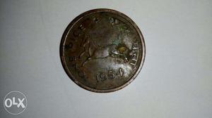 Round Brown Vintage Coin