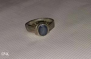Silver finger ring neelam blue sapphire gemstone