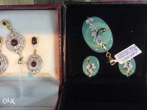 Two Sets Of Pendant And Earrings In Box