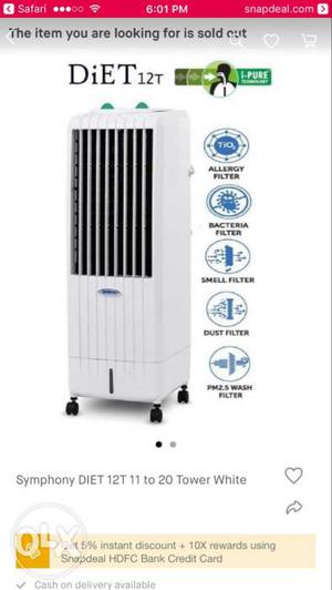 Brand new 1 day old Symphony diet 12t air cooler