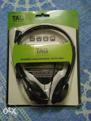 Headphone with mic in packed condition, for