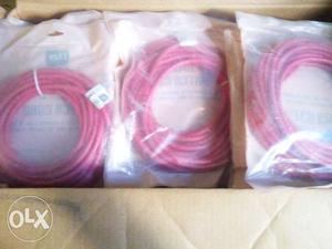 Packed Cat6 patch cord red color 7ft. packed unused. 25nos