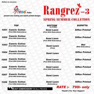 Rangrez-3 Spring Summer Collection Text