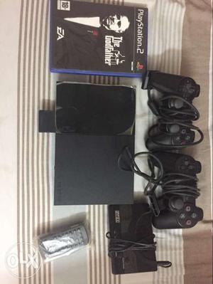 Sony PS2 Console, Game Controller And PS2 The Godfather Game