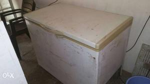 White And Beige Freezer Chest