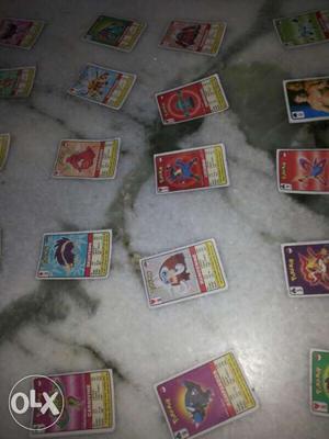 39 Pokemon cards and 2 shiva cards and 1 WWE card
