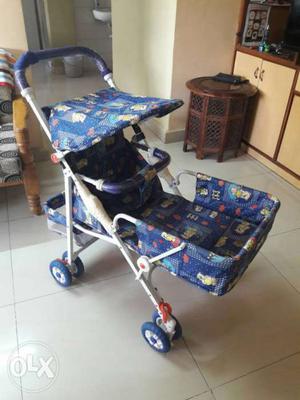 Baby's Gray, Blue And Beige Stroller