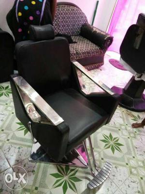 Black Leather Barbers Chair