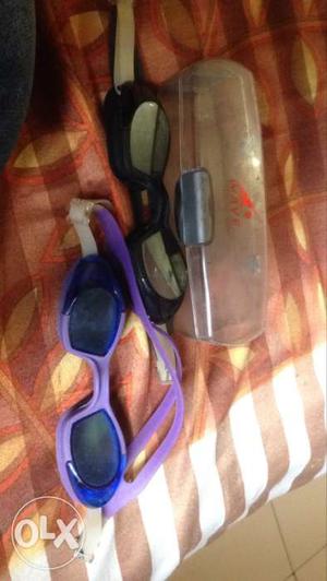 Blue And Purple Swimming Goggles