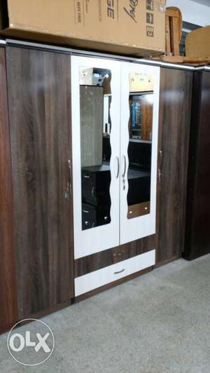 Brand new White And Brown Wooden Wardrobe