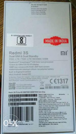 Buy sealed Mi Redmi 3s/ prime
